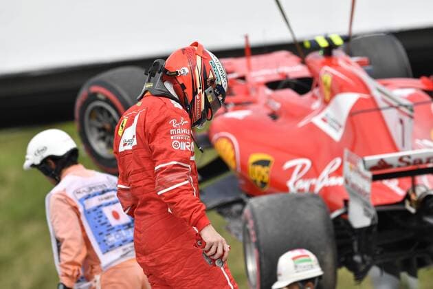 Kimi Raikkonen (FIN 7), Scuderia Ferrari, Crash in Japan, Grosser Preis von Japan 2017, 2tes freies Training, Motorsport, Formel 1, 07.10.2017, Suzuka Copyright: xAndre Eibner-Pressefotox EP_JAE