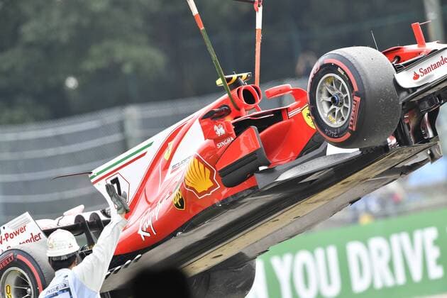 Kimi Raikkonen (FIN 7), Scuderia Ferrari, Crash in Japan, Grosser Preis von Japan 2017, 2tes freies Training, Motorsport, Formel 1, 07.10.2017, Suzuka Copyright: xAndre Eibner-Pressefotox EP_JAE