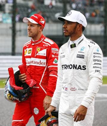 Motorsports: FIA Formula One World Championship WM Weltmeisterschaft 2017, Grand Prix of Japan, 5 Sebastian Vettel (GER, Scuderia Ferrari), 44 Lewis Hamilton (GBR, Mercedes AMG Petronas Formula One Team), Suzuka Japan
