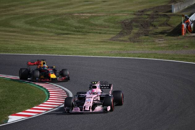 08.10.2017- race, Esteban Ocon (FRA) Sahara Force India F1 VJM10 Japanese Grand Prix, Suzuka 05 - 08 October 2017 08.10.2017- race, Esteban Ocon (FRA) Sahara Force India F1 VJM10 