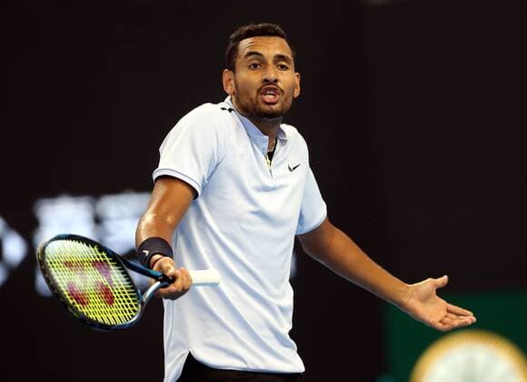 (171008) -- BEIJING, Oct. 8, 2017 -- Nick Kyrgios of Australia reacts during the men s singles final against Rafael Nadal of Spain at the China Open tennis tournament in Beijing, capital of China, on Oct. 8, 2017. )(dx) (SP)CHINA-BEIJING-TENNIS-CHINA OPEN(CN) MengxYongmin 