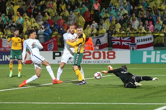 Lithuania v England 2018 FIFA World Cup WM Weltmeisterschaft Fussball Qualifying Dele Alli of England goes close during the 2018 FIFA World Cup Qualifying match at LFF Stadium, Vilnius Content Not Available For UK Newspapers Copyright: xPaulxChestertonx FIL-10791-0069