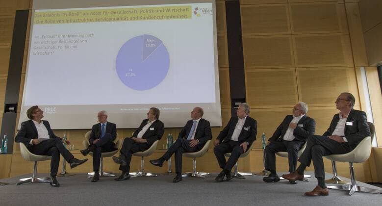Bundesliga Zukunftsgipfel 2017 Koeln Deutschland Datum: 10.10.2017 Von links: Claus Strunz Reinhard Rauball Dr. Rainer Koch Stephan Schippers Prof. Dr. Alfons Madeja Michael Weppler Alfred Draxler