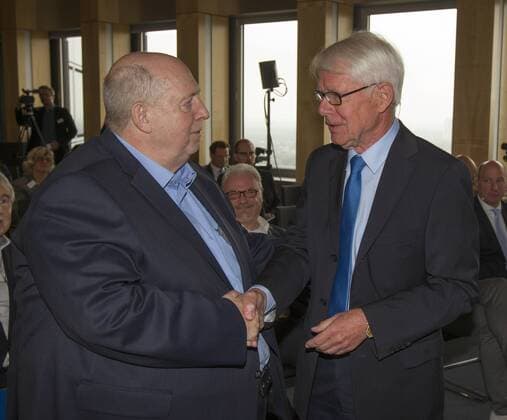 Bundesliga Zukunftsgipfel 2017 Koeln Deutschland Datum: 10.10.2017 Links: Reiner Calmund Rechts: Reinhard Rauball
