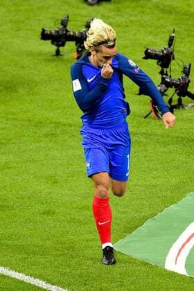 joie des joueurs de l equipe de France apres le but de Antoine Griezmann France FOOTBALL France vs Bielorussie Qualifications St Denis 10 10 2017 JBAutissier Panoramic 