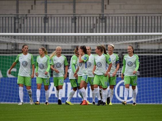 Torjubel Wolfsburg, Fussball, UEFA Women Champions League, VfL Wolfsburg - Atletico Madrid