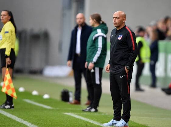 Head coach Angel Villacampa Carrasco (Madrid) , Fussball, UEFA Women Champions League, VfL Wolfsburg - Atletico Madrid