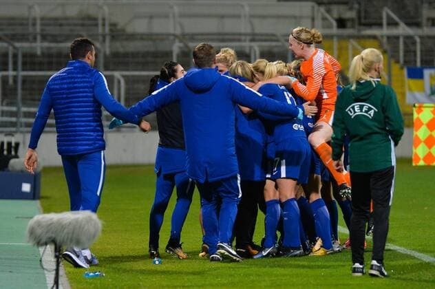 Torjubel nach dem 1:0 durch Fran Kirby (FC Chelsea) beim FC Chelsea München (Munich), Deutschland (Germany), 11.10.2017, Fussball, UEFA Women s Champions League, FC Bayern München - FC Chelsea,