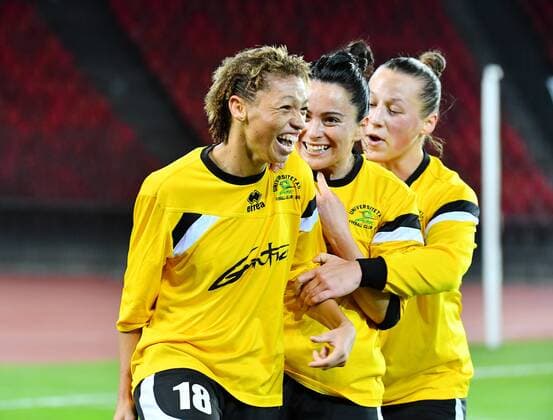 11.10.2017 Zuerich,Schweiz Fussball Frauen Saison 2017 2018 Womens Champions League FC Zuerich - Gintra Universitetas (LTU) Bild zeigt Torschuetzin Zenatha Coleman (Gintra) jubelt (FCZ) Aktion Jubel