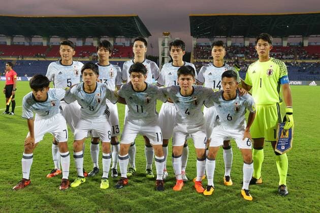 U-17 Japan team group Mannschaftsbild Totale line-up (JPN), OCTOBER 11, 2017 - Football Soccer : FIFA U-17 World Cup India 2017 Group E match between France 2-1 Japan at Indira Gandhi Athletic Stadium in Guwahati, India. Noxthirdxpartyxsales  (tsra005575)