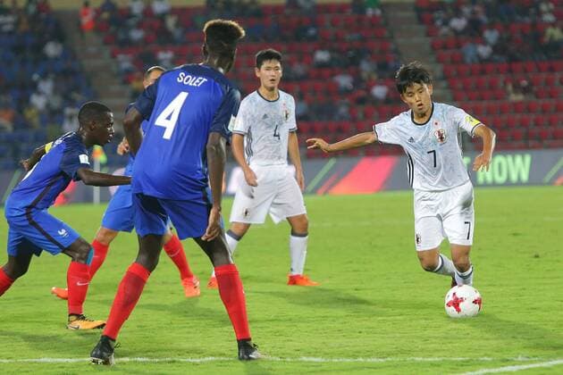Takefusa Kubo (JPN), OCTOBER 11, 2017 - Football Soccer : FIFA U-17 World Cup India 2017 Group E match between France 2-1 Japan at Indira Gandhi Athletic Stadium in Guwahati, India. Noxthirdxpartyxsales  (tsra005585)