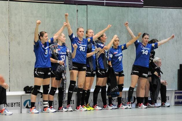 jubel auf der Blomberg Bank Handball,Women,EHF-Cup,Round 2 Spiel,14.10.2017, Foto:TBaur Eibner Metzingen Copyright: xBaurT Eibner-Pressefotox EP_ToBa