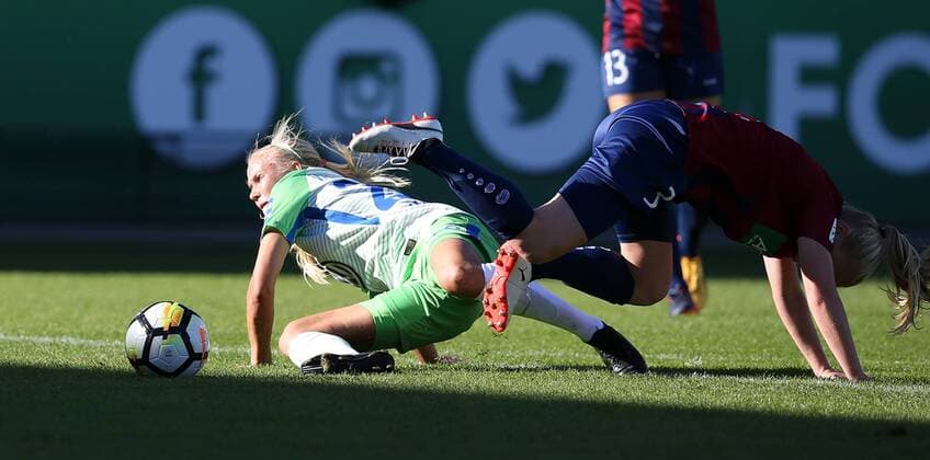 Pernille Harder (VfL Wolfsburg, 22), Caroline Siems (1. FFC Turbine Potsdam, 3)