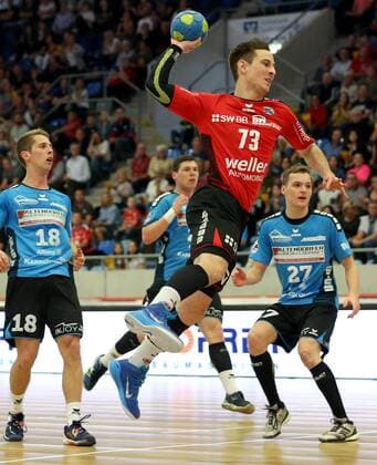 Bietigheim, Handball 2. Bundesliga SG BBM Bietigheim vs. HSG Nordhorn-Lingen: Martin Marcec (BBM)