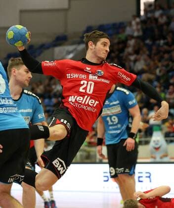 Bietigheim, Handball 2. Bundesliga SG BBM Bietigheim vs. HSG Nordhorn-Lingen:Felix König (BBM)