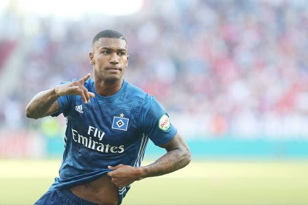 Torjubel: Walace Souza Silva (HSV, 12) trifft zum 1:1 Ausgleichstreffer, Tor, , 1. FSV Mainz 05 - Hamburger SV, 1. FBL, 1. Fussballbundesliga, Saison 2017 2018, Hinrundenstart Mainz Copyright: xRoskaritzx Eibner-Pressefotox EP_fh_rrz