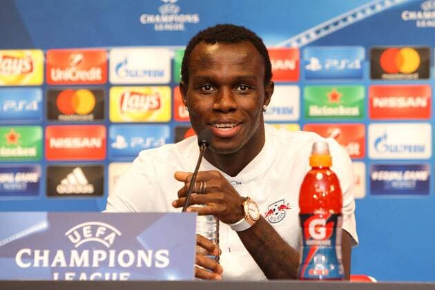 RB Leipzig - PK Champions League Leipzig, 16.10.2017, Red Bull Arena, Fussball, UEFA Champions League, Gruppe G, 3.Spieltag, Pressekonferenz am Vortag des Spiels , RB Leipzig vs. FC Porto , Im Bild: Bruma, Spieler RB Leipzig. ,