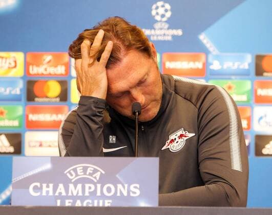 RB Leipzig - PK Champions League Leipzig, 16.10.2017, Red Bull Arena, Fussball, UEFA Champions League, Gruppe G, 3.Spieltag, Pressekonferenz am Vortag des Spiels , RB Leipzig vs. FC Porto , Im Bild: Trainer Ralph Hasenhüttl Hasenhuettl (RB Leipzig) ,
