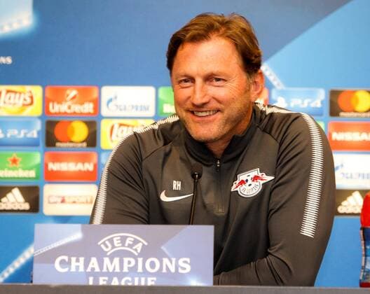 RB Leipzig - PK Champions League Leipzig, 16.10.2017, Red Bull Arena, Fussball, UEFA Champions League, Gruppe G, 3.Spieltag, Pressekonferenz am Vortag des Spiels , RB Leipzig vs. FC Porto , Im Bild: Trainer Ralph Hasenhüttl Hasenhuettl (RB Leipzig) ,