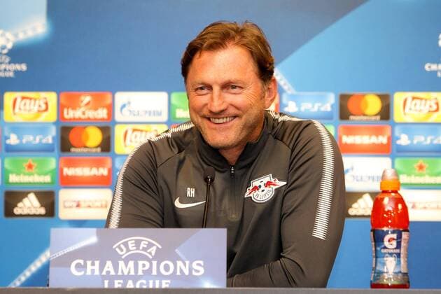 RB Leipzig - PK Champions League Leipzig, 16.10.2017, Red Bull Arena, Fussball, UEFA Champions League, Gruppe G, 3.Spieltag, Pressekonferenz am Vortag des Spiels , RB Leipzig vs. FC Porto , Im Bild: Trainer Ralph Hasenhüttl Hasenhuettl (RB Leipzig) ,