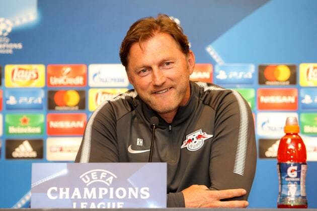 RB Leipzig - PK Champions League Leipzig, 16.10.2017, Red Bull Arena, Fussball, UEFA Champions League, Gruppe G, 3.Spieltag, Pressekonferenz am Vortag des Spiels , RB Leipzig vs. FC Porto , Im Bild: Trainer Ralph Hasenhüttl Hasenhuettl (RB Leipzig) ,