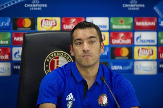 Fußball, CL, PK Feyenoord Rotterdam 16-10-2017 VOETBAL: TRAINING EN PERSCONFERENTIE FEYENOORD: ROTTERDAM Giovanni van Bronckhorst, coach Feyenoord Foto: SCS Michel Utrecht xVIxVIxImagesx xSoenarxChamidxsportfotografiexIVx 9034456