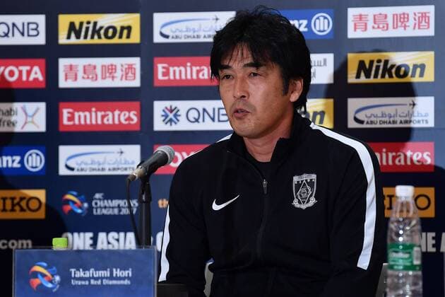 Head coach Takafumi Hori of Japan s Urawa Red Diamonds attends a press conference PK Pressekonferenz ahead of the second semifinal match against China s Shanghai SIPG during the 2017 AFC Champions League in Urawa, Saitama, Japan, 17 October 2017. Urawa Red Diamonds gears up for second semifinal of 2017 AFC Champions League  20171017_47689