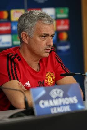 October 17, 2017 - Lisbon, Portugal - Manchester United ManU s Portuguese head coach Jose Mourinho attends a press conference PK Pressekonferenz at the Luz stadium in Lisbon, Portugal on October 17, 2017, on the eve of the UEFA Champions League football match SL Benfica vs Manchester United. Manchester United Training and Press Conference  - ZUMAn230 20171017_zaa_n230_144 Copyright: xPedroxFiuzax