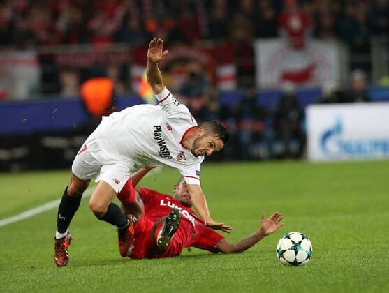 Match of the group stage of the Champions League between FC Spartak (Moscow, Russia) and FC Sevilla (Seville, Spain). â –17 Pablo Sarabia. 