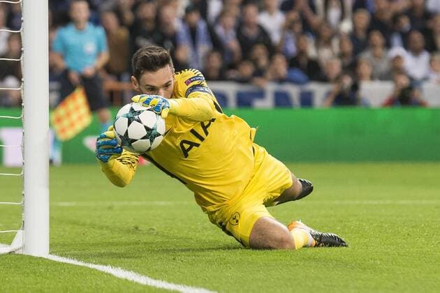 Tottenham Hugo Lloris during UEFA Champions League match between Real Madrid and Tottenham at Santiago Bernabeu in Madrid, Spain October 17, 2017.  (20171017028)