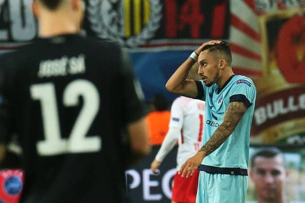 17.10.2017, xkvx, Fussball Champions League, RB Leipzig - FC Porto, emspor, v.l. Alex Telles (FC Porto) enttaeuscht, enttaeuscht schauend, dissapointed Leipzig