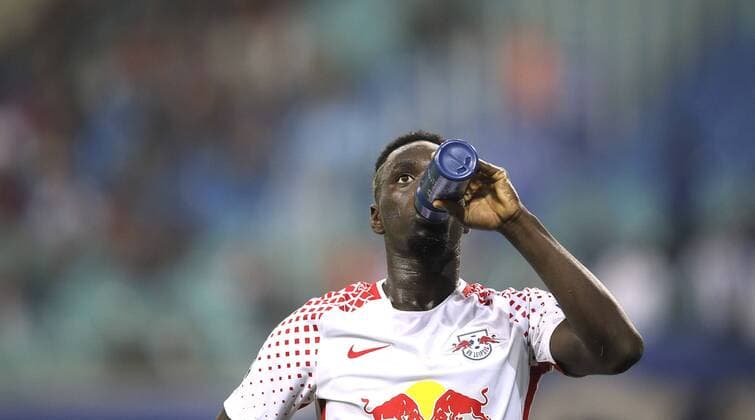 Foto: Torschütze Jean-Kevin Augustin ( Leipzig ) Fussball UEFA Championsleague am Di. 17.10.2017 Gruppenspiel RB Leipzig - FC Porto 3 - 2