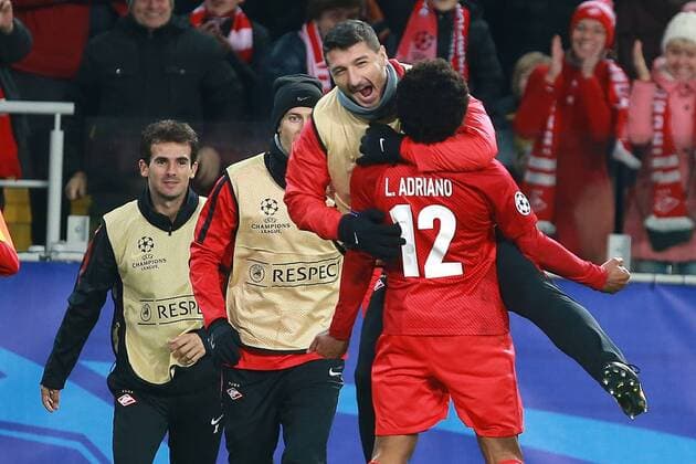 October 17, 2017. Russia, Moscow, Otkritie Arena Stadium. Spartak s player Luiz Adriano in the 2017 18 UEFA Champions League s group stage match between Spartak (Moscow, Russia) and Sevilla FC (Sevilla, Spain) DmitryxGolubovich 