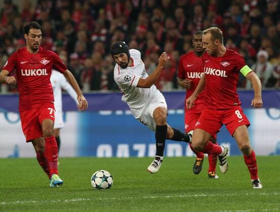 Match of the group stage of the Champions League between FC Spartak (Moscow, Russia) and FC Sevilla (Seville, Spain). â –24 Nolito . 