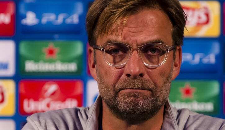 17th October 2017, Ljudski vrt, Maribor, Slovenia; UEFA Champions League, NK Maribor versus Liverpool; Head Coach Jurgen Klopp of Liverpool looks on during the press conference PK Pressekonferenz after the match  ActionPlus11941207