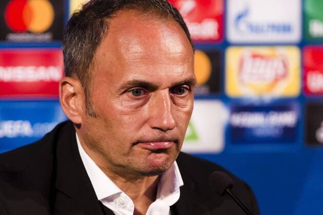 17th October 2017, Ljudski vrt, Maribor, Slovenia; UEFA Champions League, NK Maribor versus Liverpool; Head Coach Darko Milanic of Maribor looks dejected during the press conference PK Pressekonferenz after the match  ActionPlus11941217
