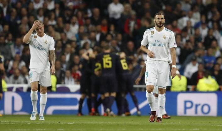 Partido de la Champions League disputado entre Real Madrid y Tottenham. En la imagen, Benzema y Kroos. Champions League match played between Real Madrid and Tottenham. In this picture, Benzema and Kroos. 