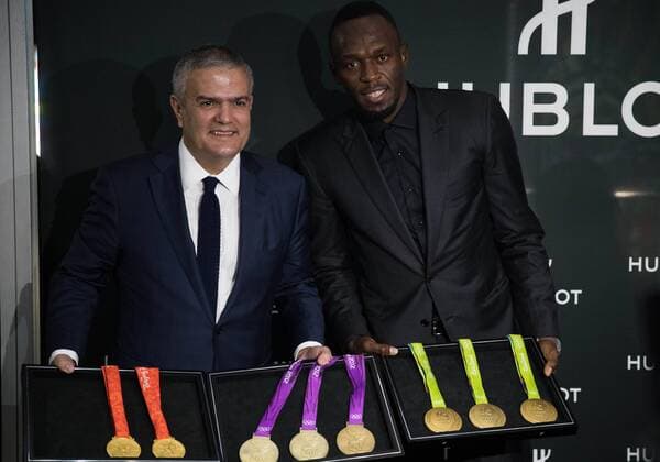 October 17 2017 EUM20171017DEP29 JPG CIUDAD DE MEXICO Deporte Usain Bolt El 8 veces campeon olimpico Usain Bolt asiste este martes a la presentacion de un reloj conmemorativo en el salon internacional de Alta Relojeria 17 de octubre de 2017 Foto Agencia EL UNIVERSAL German Espinosa RCC Latin News October 17 2017  - ZUMAu78_ 20171017_zaf_u78_087 Copyright: xGermanxEluniversalx