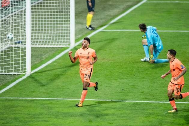 17.10.2017, Ljudski vrt, Maribor, SLO, UEFA CL, NK Maribor vs FC Liverpool, Gruppe E, im Bild Alex Oxlade-Chamberlain of Liverpool FC celebrates during the UEFA Champions League group E match between NK Maribor and FC Liverpool at the Ljudski vrt in Maribor, Slovenia on 2017 10 17. Maribor