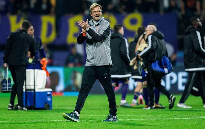 17.10.2017, Ljudski vrt, Maribor, SLO, UEFA CL, NK Maribor vs FC Liverpool, Gruppe E, im Bild Juergen Klopp, head coach of Liverpool FC celebrates after winning 7-0 during the UEFA Champions League group E match between NK Maribor and FC Liverpool at the Ljudski vrt in Maribor, Slovenia on 2017 10 17. Maribor