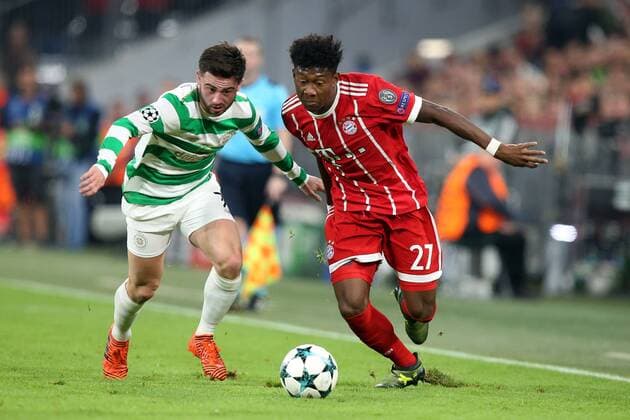 Patrick Roberts ( Celtic Glasgow 7 ) David Alaba (FC Bayern Muenchen 27), FC Bayern Muenchen vs. Celtic Glasgow, Champions League, Fussball, 18.10.2017, Muenchen Copyright: xLanger Eibner-Pressefotox EP_HLR