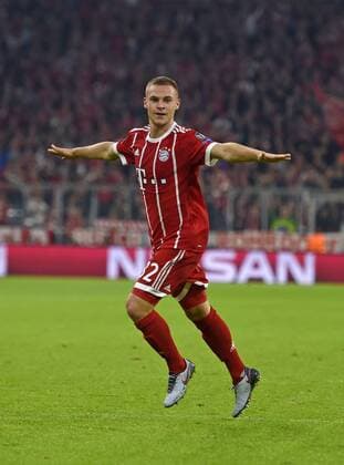18.10.2017, Fussball UEFA Champions League 2017 2018, Gruppenphase, 3.Spieltag, FC Bayern München - Celtic Glasgow, in der Allianz-Arena München, Torjubel Joshua Kimmich (FC Bayern München).