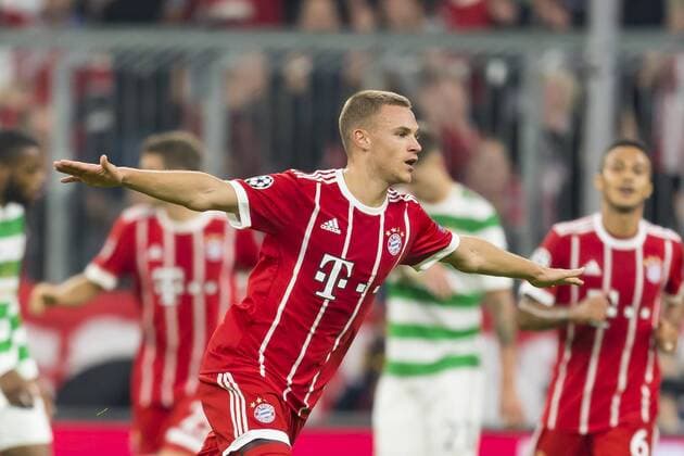 GER, UEFA CL, FC Bayern Muenchen (GER) vs Celtic Glasgow (GB) 18.10.2017, Allianz Arena, Muenchen, GER, UEFA CL, FC Bayern Muenchen (GER) vs Celtic Glasgow (GB), Gruppe B, im Bild Jubel nach dem Tor zum 2-0 durch Joshua Kimmich (FCB 32)