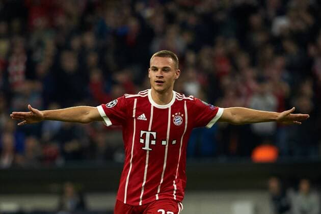 Muenchen, Deutschland 17.10.2017, UEFA Champions League - 2017 18 Season, Gruppenphase - Gruppe B - 3. Spieltag, FC Bayern Muenchen - Celtic Glasgow , Torjubel bei Joshua Kimmich (FCB), nach seinem Treffer zum 2:0 ( DeFodi501
