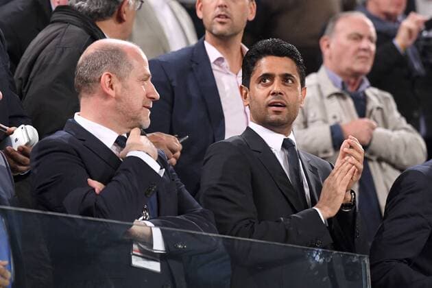 Fußball, CL, RSC Anderlecht - Paris St. Germain, Nasser Al-Khelaifi ANTERO HENRIQUE DIRECTEUR SPORTIF PSG Nasser Al Khelaifi PRESIDENT PSG FOOTBALL Anderlecht vs Paris SG Ligue des Champions 18 10 2017 AnthonyBIBARD FEP Panoramic 