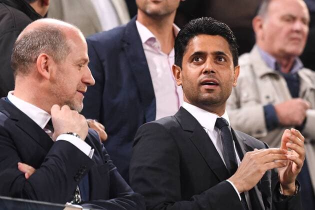 Fußball, CL, RSC Anderlecht - Paris St. Germain, Nasser Al-Khelaifi ANTERO HENRIQUE DIRECTEUR SPORTIF PSG Nasser Al Khelaifi PRESIDENT PSG FOOTBALL Anderlecht vs Paris SG Ligue des Champions 18 10 2017 AnthonyBIBARD FEP Panoramic 