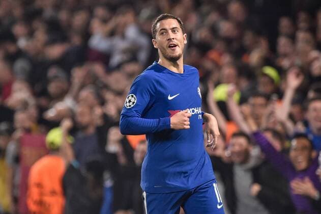 Fußball, CL, FC Chelsea - AS Rom Eden Hazard of Chelsea celebrates scoring second goal during the UEFA Champions League Group C match between Chelsea and Roma at Stamford Bridge, London, England on 18 October 2017. Copyright: xGiuseppexMaffiax 17180041