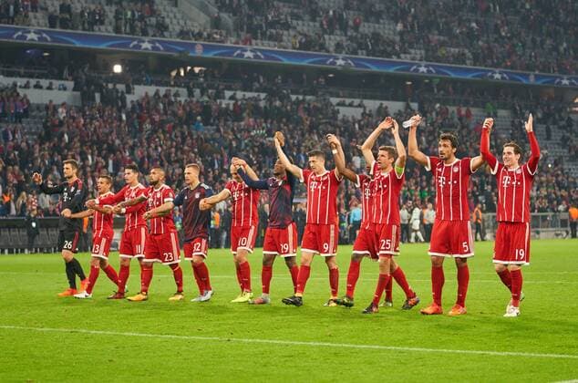 Themen der Woche - SPORT Bilder des Tages - SPORT Jubel Sebastian RUDY, FCB 19 Mats HUMMELS, FCB 5 Thomas MUELLER, MÜLLER, FCB 25 Robert LEWANDOWSKI, FCB 9 Kingsley COMAN, FCB 29 Arjen ROBBEN, FCB 10 FC BAYERN MUENCHEN - CELTIC GLASGOW Gruppenphase Hinspiel, Fussball UEFA Champions League, Muenchen, 18.10.2017 CL Saison 2017 2018