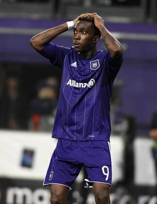 ANDERLECHT, BELGIUM - OCTOBER 18 : Henry Onyekuru forward of RSC Anderlecht looks dejected FOOTBALL : RSC Anderlecht vs Paris Saint Germain - Ligue des Champions - 18 10 2017 PhotoNews Panoramic  775030940