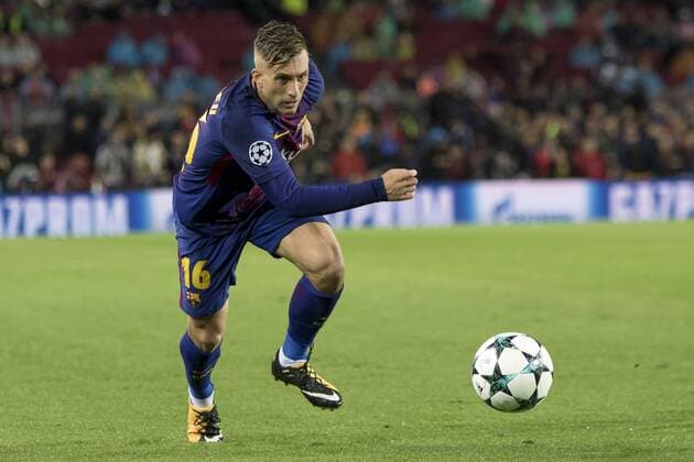 October 18, 2017 - Barcelona, Catalonia, Spain - Gerard Deulofeu in action during the UEFA Champions League match between FC Barcelona Barca and Olympiacos FC in Barcelona on October 19, 2017. FC Barcelona v Olympiakos Piraeus - UEFA Champions League  - ZUMAn230 20171018_zaa_n230_771 Copyright: xMiquelxLlopx